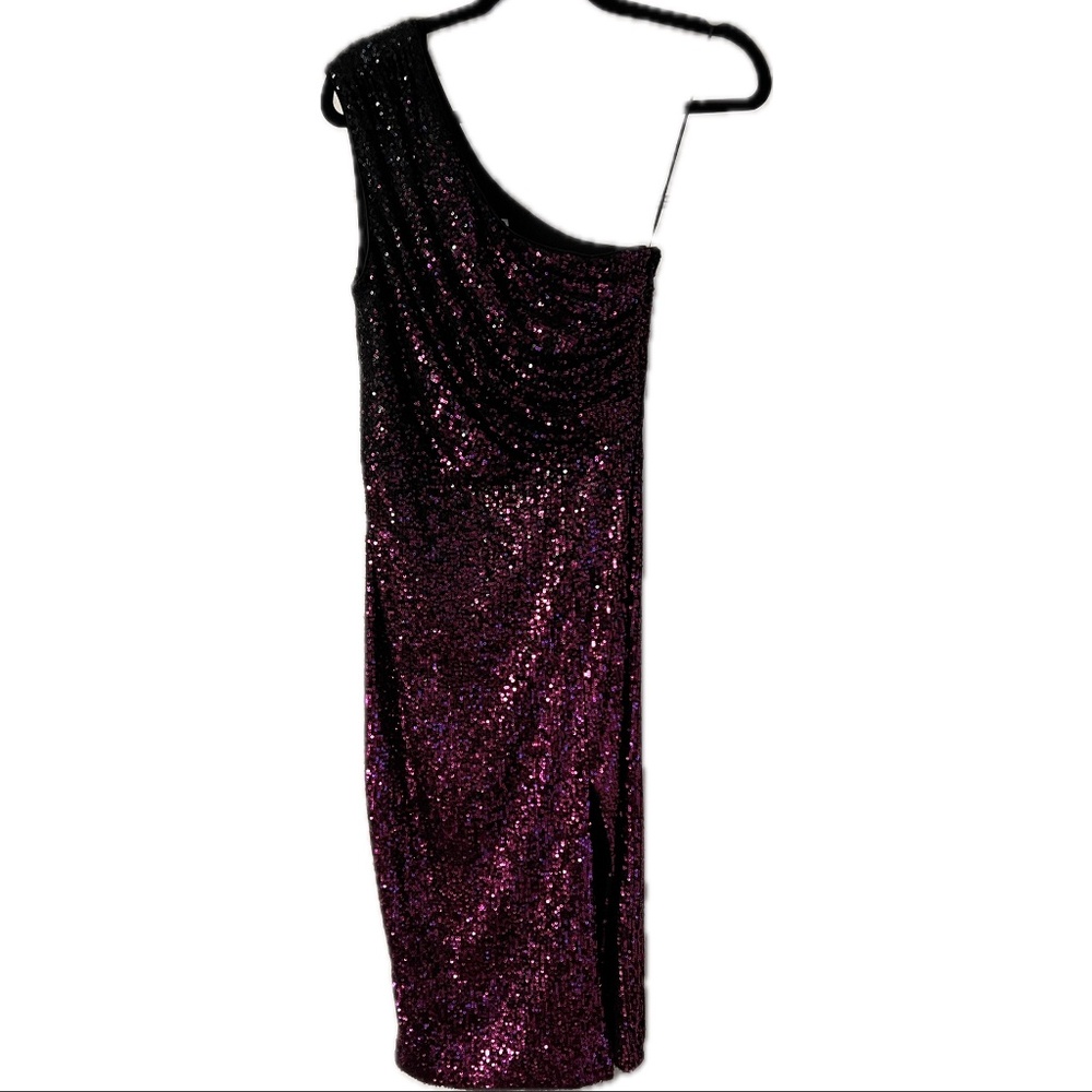 Pink and Black Sequin Cocktail Dress